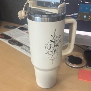 Floral Insulated Tumbler with Handle